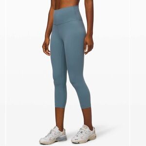 Lululemon Align Crop leggings 21" in Blue Charcoal size 10 yoga pilates barre